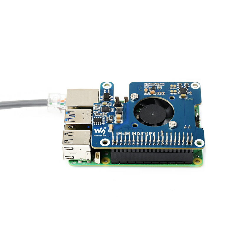 {可打統編 保固一年}微雪 樹莓派5代 以太網供電擴展板PoE 支持802.3af/at 帶散熱風扇 1