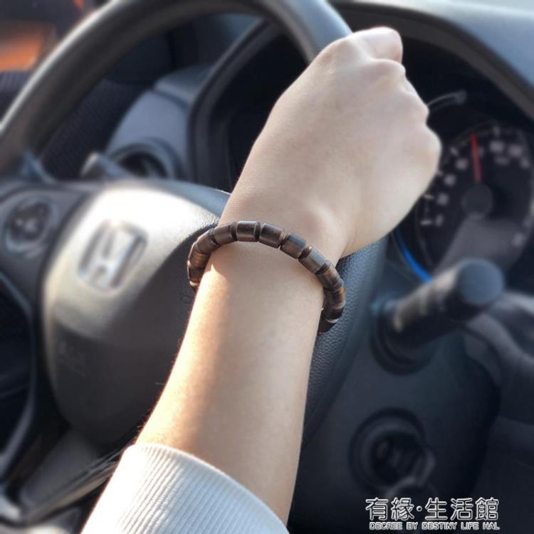 手錬印尼加里曼丹天然保真沉香佛珠手錬9mm桶珠男女情侶款沉香木手串 99購物節