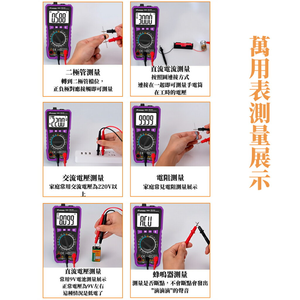 TOPFORZA 拓伏銳 3 5/6真有效值數字萬用表 DM-2206 4