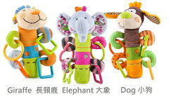 代購 美國 NUBY 絨毛棉布多功能玩具固齒器 可愛動物按壓有聲玩具 繽紛色彩軟硬適中 【彤彤小舖】