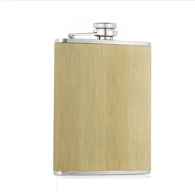 【巴黎精品】酒壺隨身酒瓶-不鏽鋼8oz竹紋貼皮攜帶酒壺a1fb28