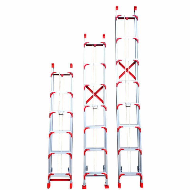 伸縮梯鋁合金加厚伸縮梯子直梯單面家用閣樓梯3-12米工程梯子批發