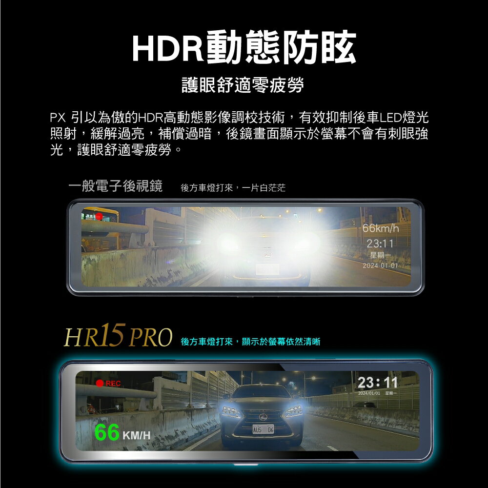 大通 HR15 PRO 2K GPS-WIFI 頂級電子後視鏡＋128G記憶卡(送免費安裝) 3