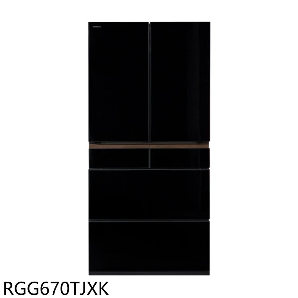 結帳97折★日立家電【RGG670TJXK】662公升六門變頻RGG670TJ同款XK琉璃黑冰箱(含標準安裝)