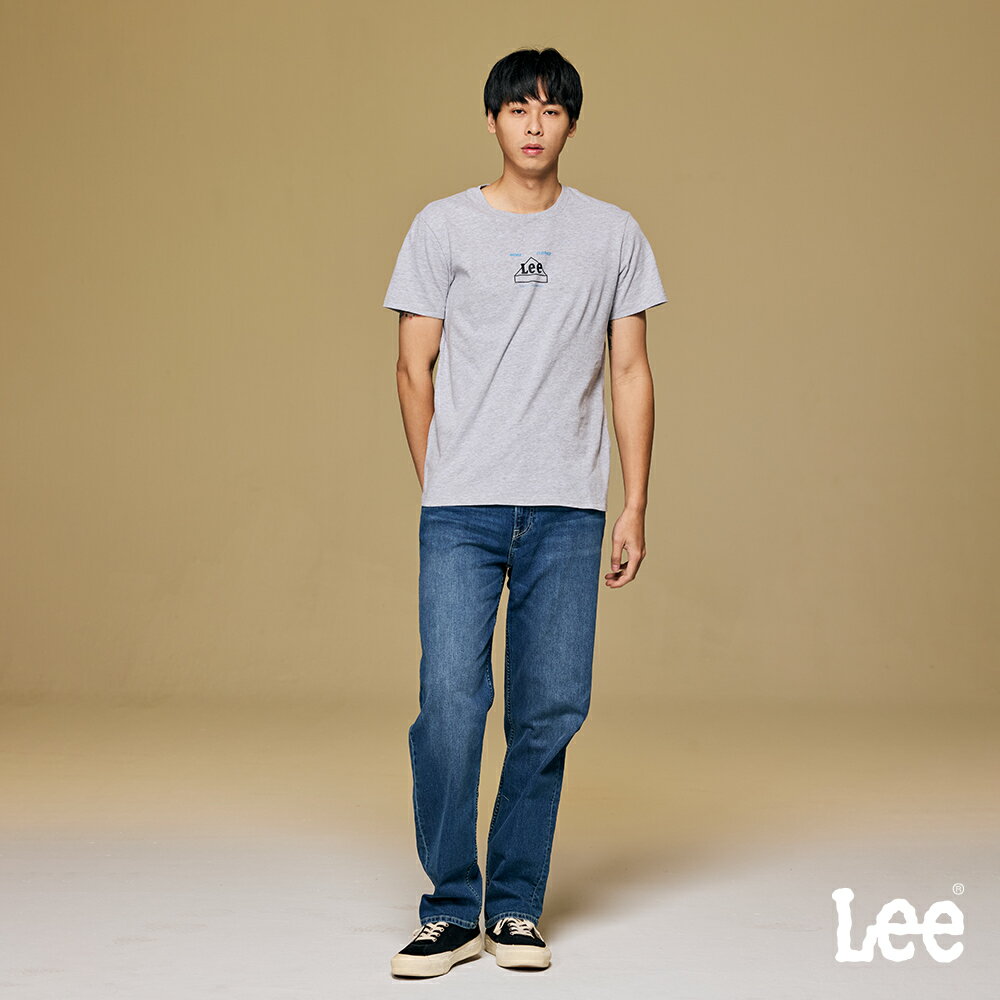Lee 男款 753 涼感 粗體LOGO皮牌 中腰舒適直筒牛仔褲 10.25oz Jade | Modern & Cooling