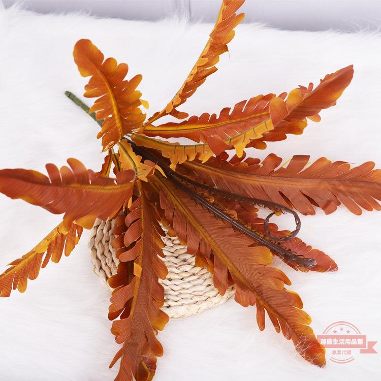 模擬12鳳尾草 波斯草 把束蕨草塑膠仿真植物墻裝飾葉子