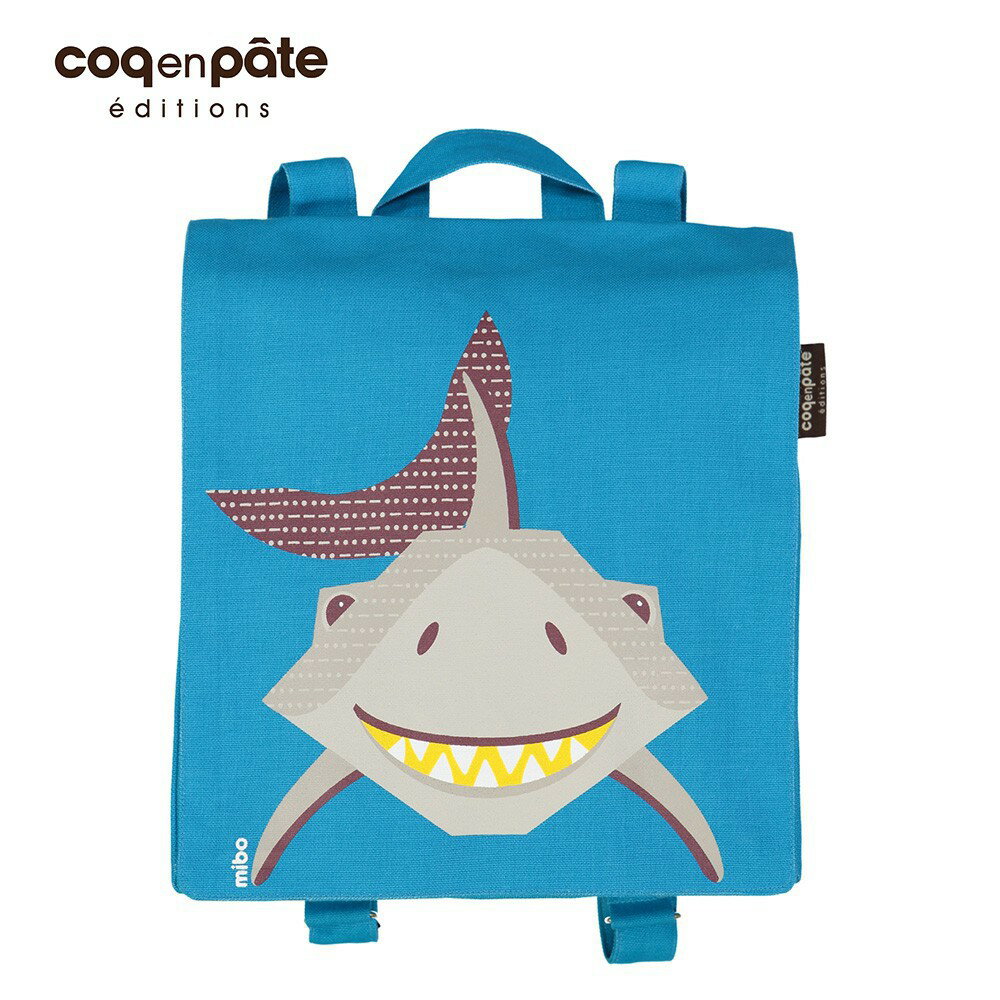 【無毒環保布包】【COQENPATE】法國有機棉無毒環保布包 - 小童寶包幫- 鯊魚