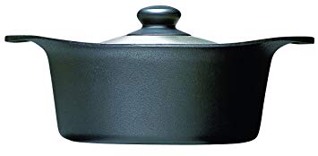 日本製【柳宗理】南部鐵器雙耳深鍋附不鏽鋼蓋22cm-41714