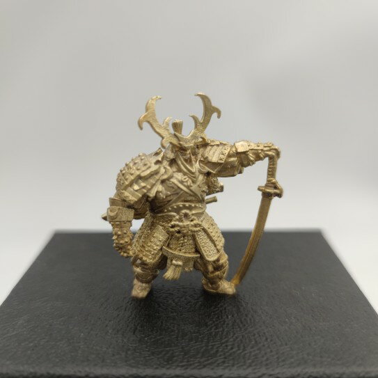 黃銅實心日本幕府將軍武士古代兵人玩具模型桌面遊戲汽車擺件手辦