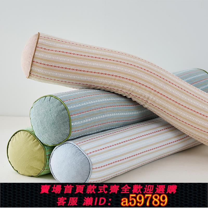 【臺灣公司 可打統編】全棉高階蕎麥枕頭女生睡覺舒適頸椎枕睡眠專用糖果圓柱圓形枕頭
