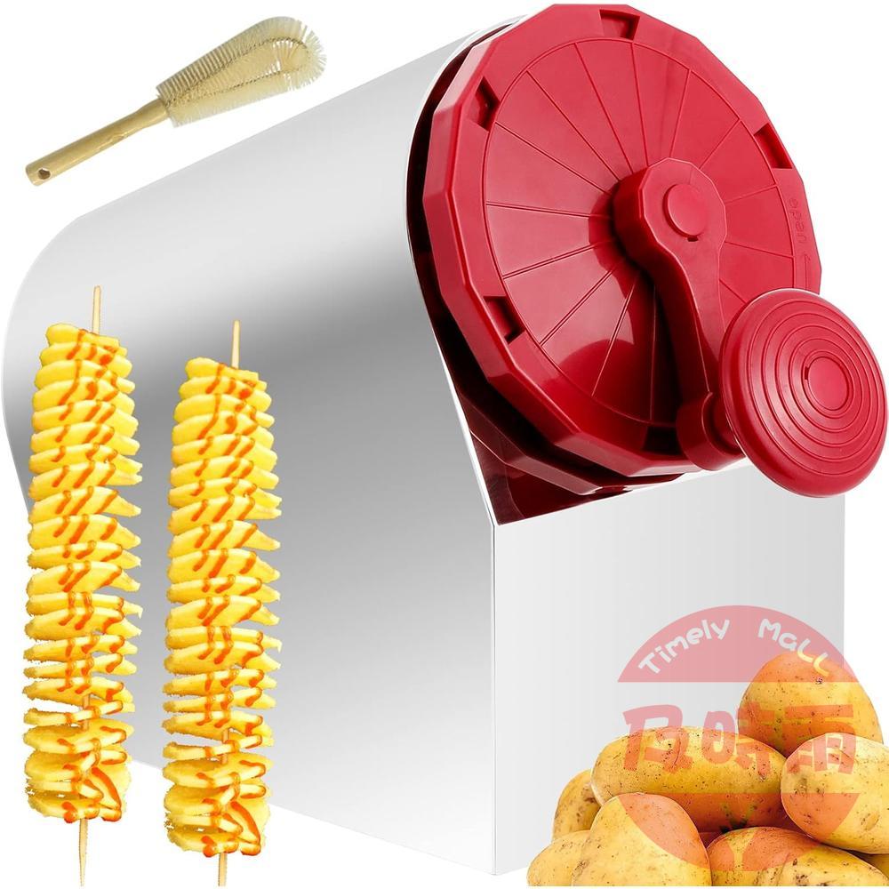 【日本代購】Spolehli 龍捲風馬鈴薯切片機｜3合1 省力高效｜不鏽鋼機身｜附清潔刷｜旋轉螺旋切割｜商用／家用／餐廳適用｜附日文說明書