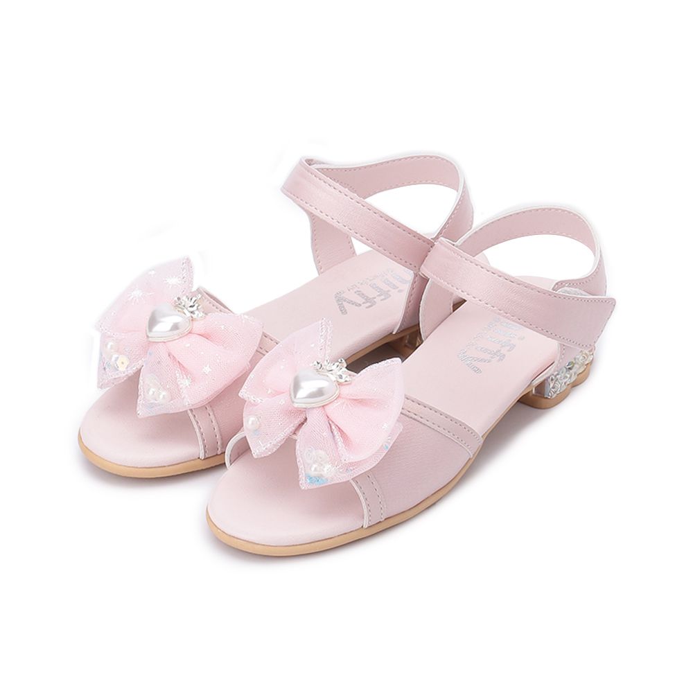 MIFFY 皇冠愛心蝴蝶結涼鞋 粉 中大童鞋