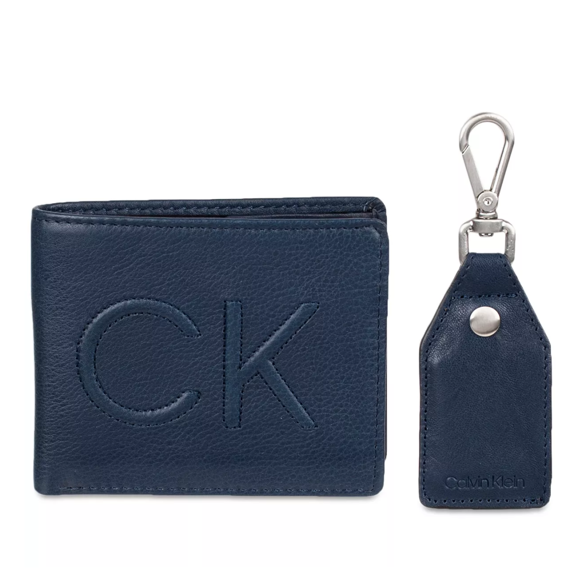 Calvin Klein 纖薄皮夾鑰匙圈組 開瓶器鑰匙圈 男夾 皮夾 短夾 錢包 C65490 海軍藍CK(現貨)▶指定Outlet商品5折起☆現貨