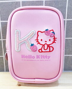 【震撼精品百貨】Hello Kitty 凱蒂貓 Hello Kitty日本SANRIO三麗鷗KITTY化妝包/收納包-皮革粉11505 震撼日式精品百貨