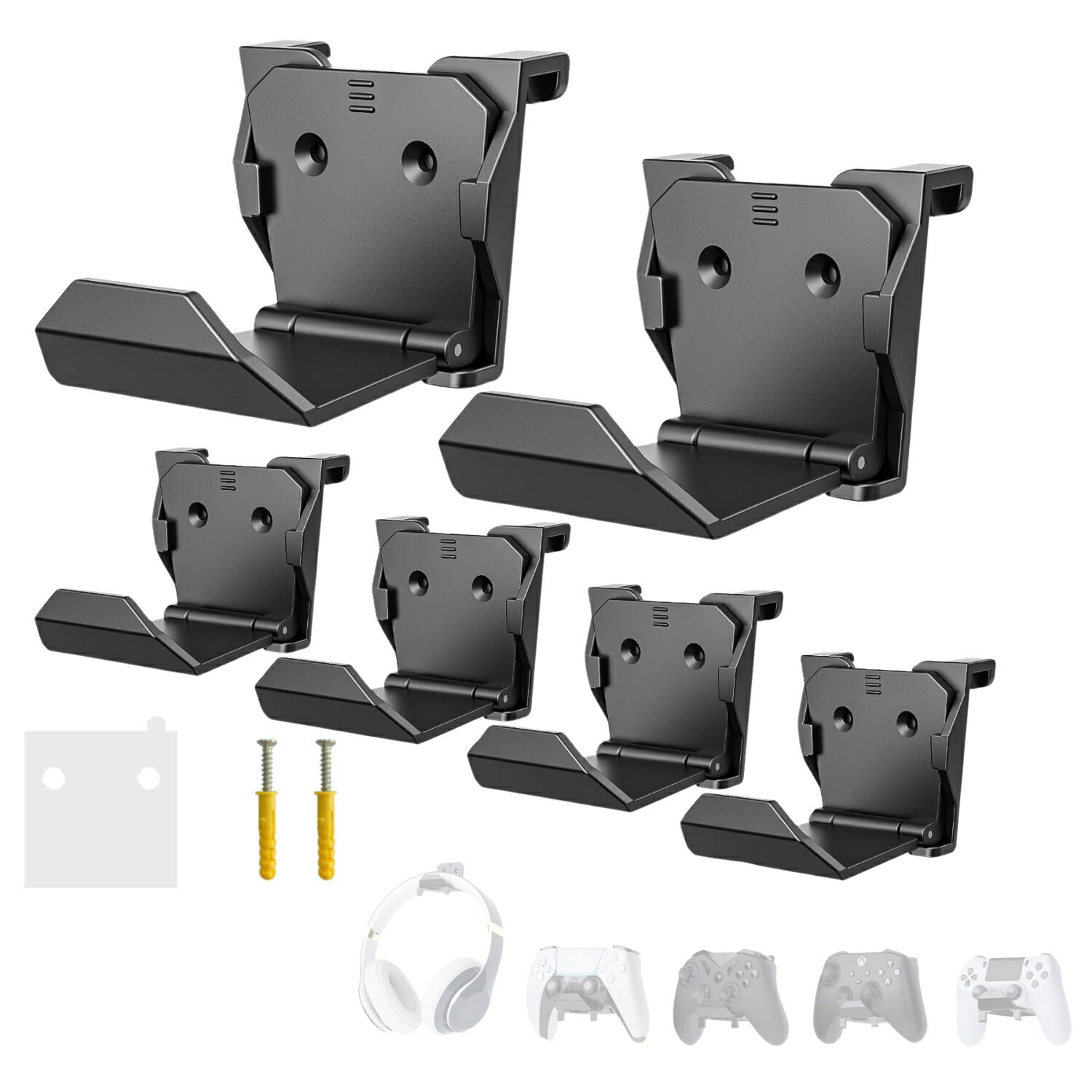 [5玉山網] 耳機手柄手把 懸掛壁掛 通用 支架掛架 適用於 Switch PS5 Xbox 遊戲主機周邊配件 免打孔 (HH2)P041