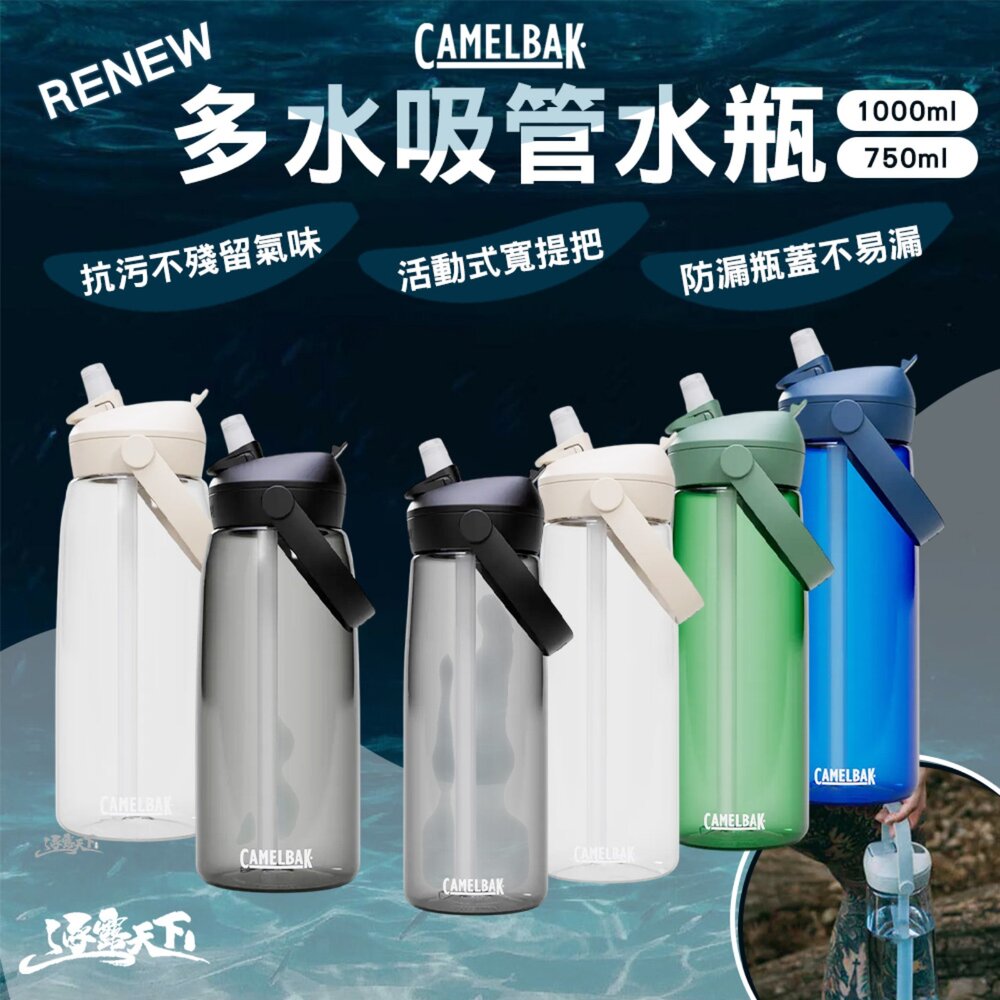 CAMELBAK 多水吸管水瓶RENEW 1000ml 750ml 水壺 水瓶 吸管水壺 運動水瓶 露營 逐露天下