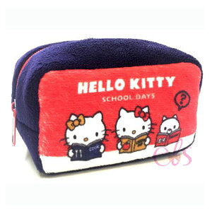 [$299免運] 日本 凱蒂貓 HELLO KITTY 絨毛零錢包 深藍 ☆艾莉莎ELS☆