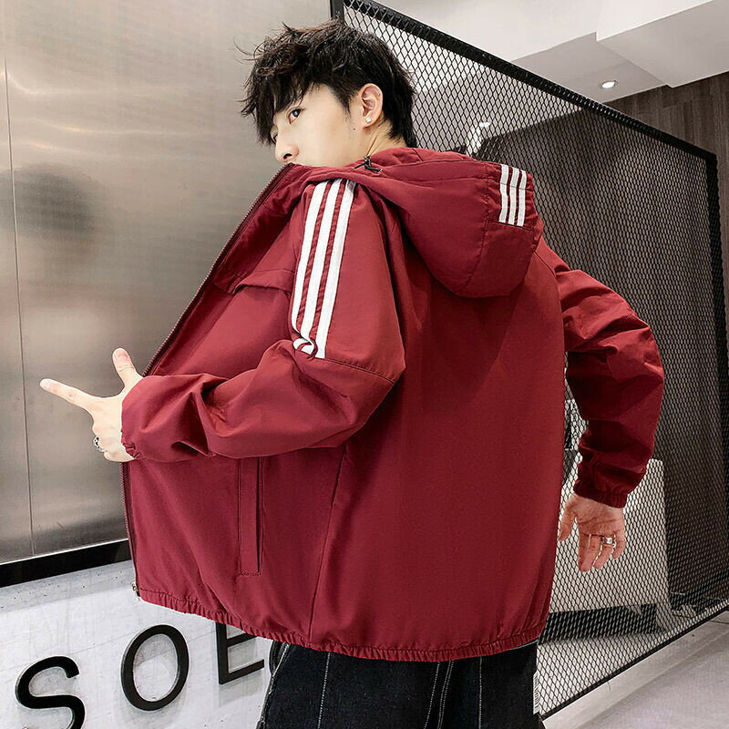 【秋季新品】M-5XL大碼外套 工裝外套 防風外套 男裝 秋季男士外套新款夾剋青少年潮流韓版學生上衣服休閒百搭連帽褂子