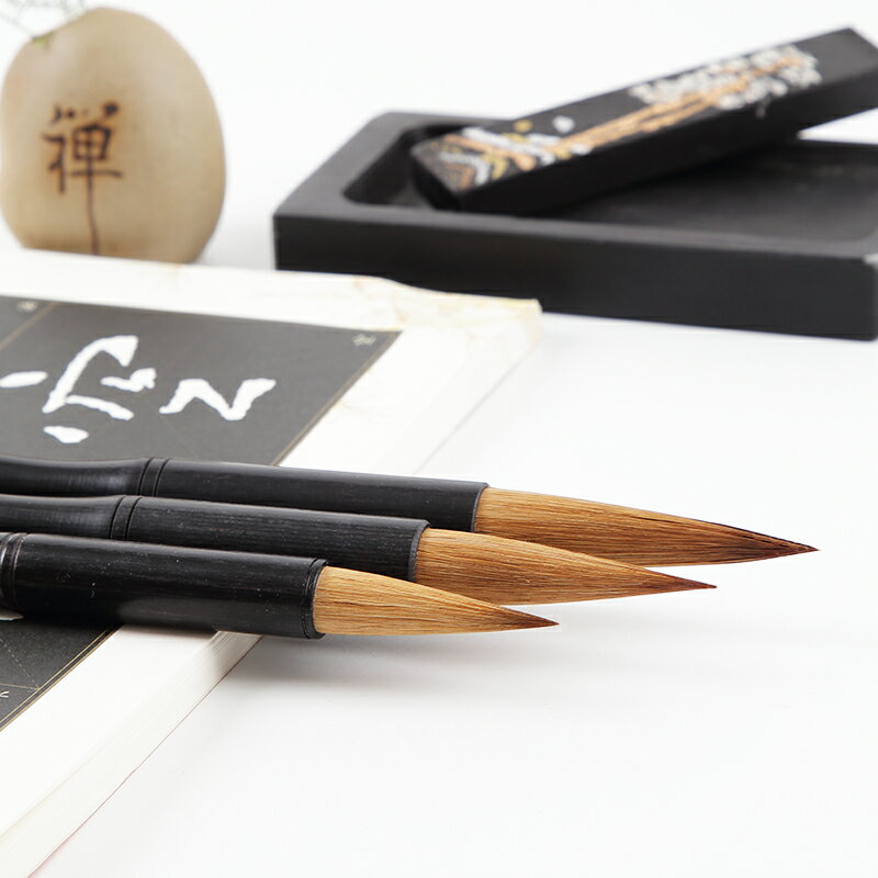 大山皮紙毛筆狼毫套裝硬毫書法國畫專用單支大號中號小號中楷學生文房四寶提高書法楷書狼毫毛筆歐楷顏楷
