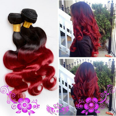 美琪bodywave 酒红渐层 真发假发