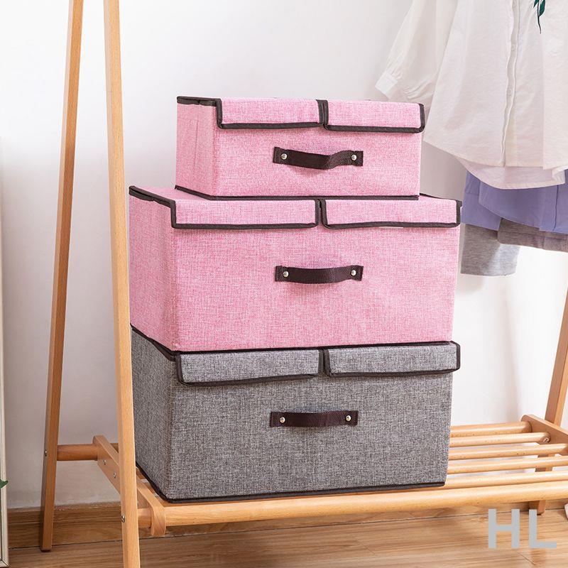 收納箱折疊式布藝整理箱家用衣物儲物衣柜神器衣服收納盒帶蓋箱子