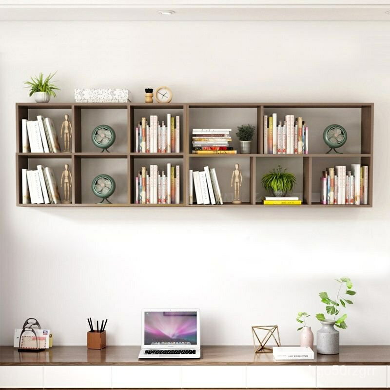 書架墻上置物架實木墻麵收納裝飾壁櫃臥室書櫃壁掛式客廳隔闆吊櫃
