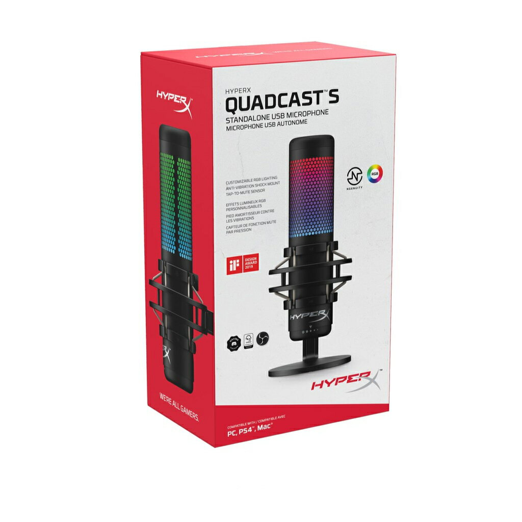 HyperX QuadCast S 多功能電容式USB 麥克風【現貨】【GAME休閒館