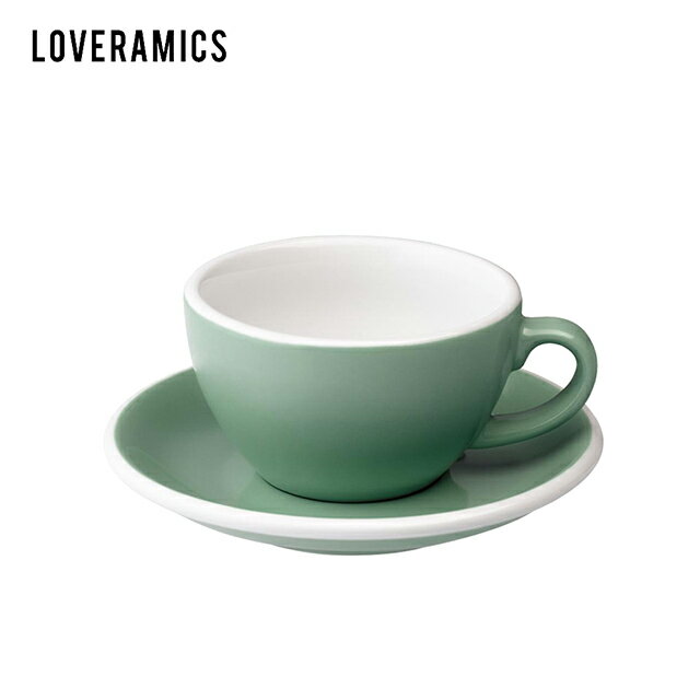 【LOVERAMICS 愛陶樂 】Egg 拿鐵咖啡杯盤組 200ml Mint 薄荷