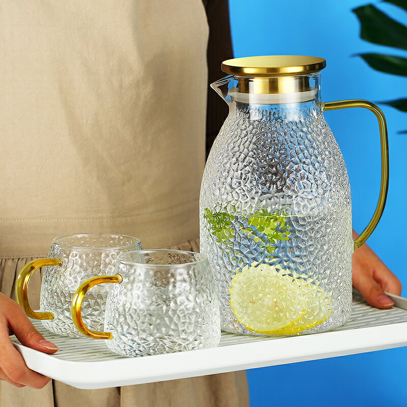 冷水壺玻璃耐高溫家用大容量涼水杯泡茶壺套裝耐熱防摔扎壺開水瓶