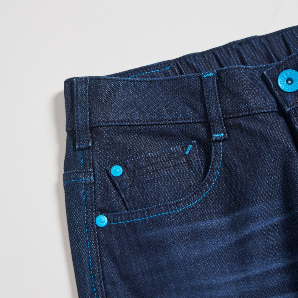 EDWIN 女款 EDGE x JERSEYS迦績 超彈力錐形束口牛仔褲 (原藍磨) 4