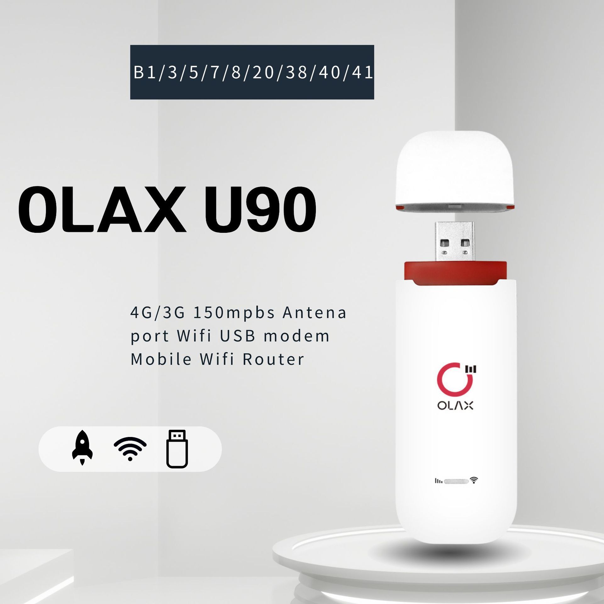 OLAX U90隨身wifi現貨4G無線上網絡卡F90可接天線路由器usb插卡WiFi【尚宜家居】