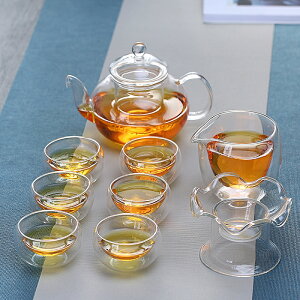 雙層小茶杯玻璃小杯子功夫茶茶具茶杯隔熱杯防爆耐高溫品茶杯品茗
