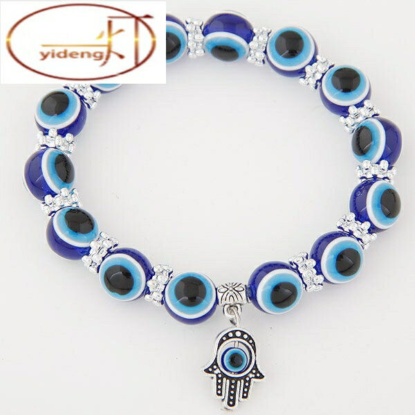 1B0304歐美韓版時尚土耳其藍眼睛個性手鏈
