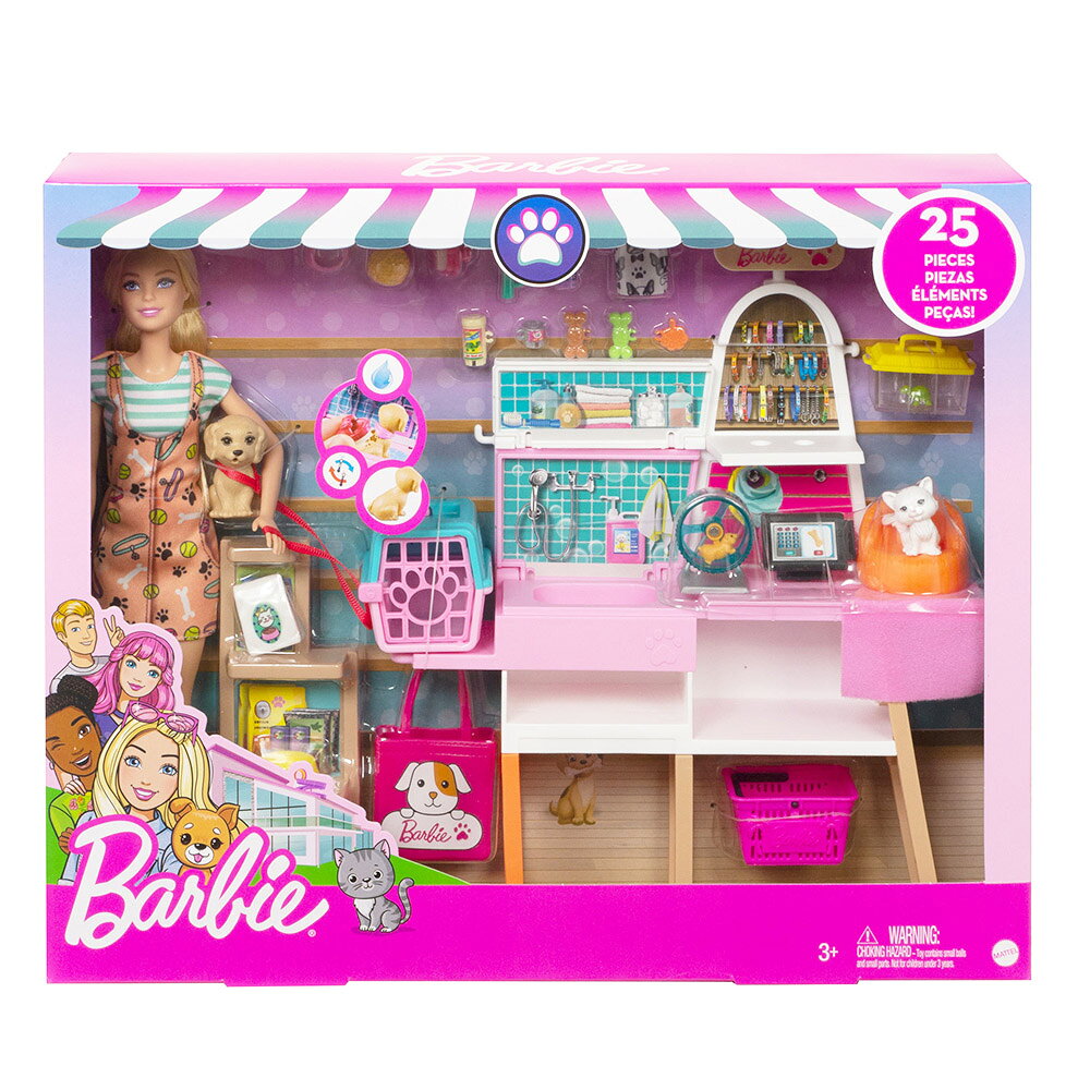 《MATTEL》芭比Barbie 時尚寵物店組合