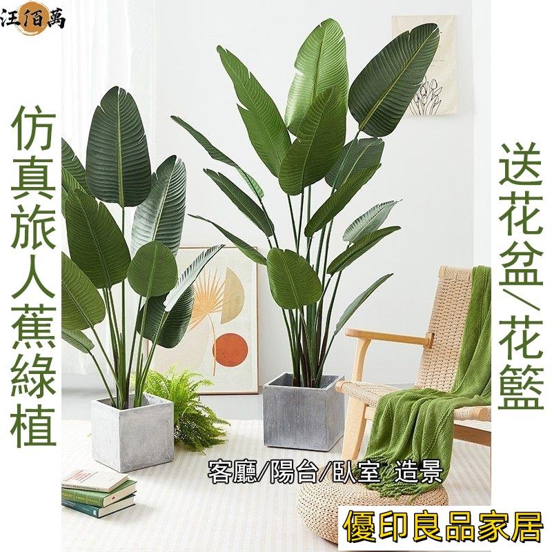 開立發票 模擬盆栽 大型盆栽 模擬盆栽 北歐風裝飾 客廳裝飾 落地櫥窗裝飾 模擬樹 模擬綠植 旅人蕉仿生綠植 陽臺造景MH243yylp0618