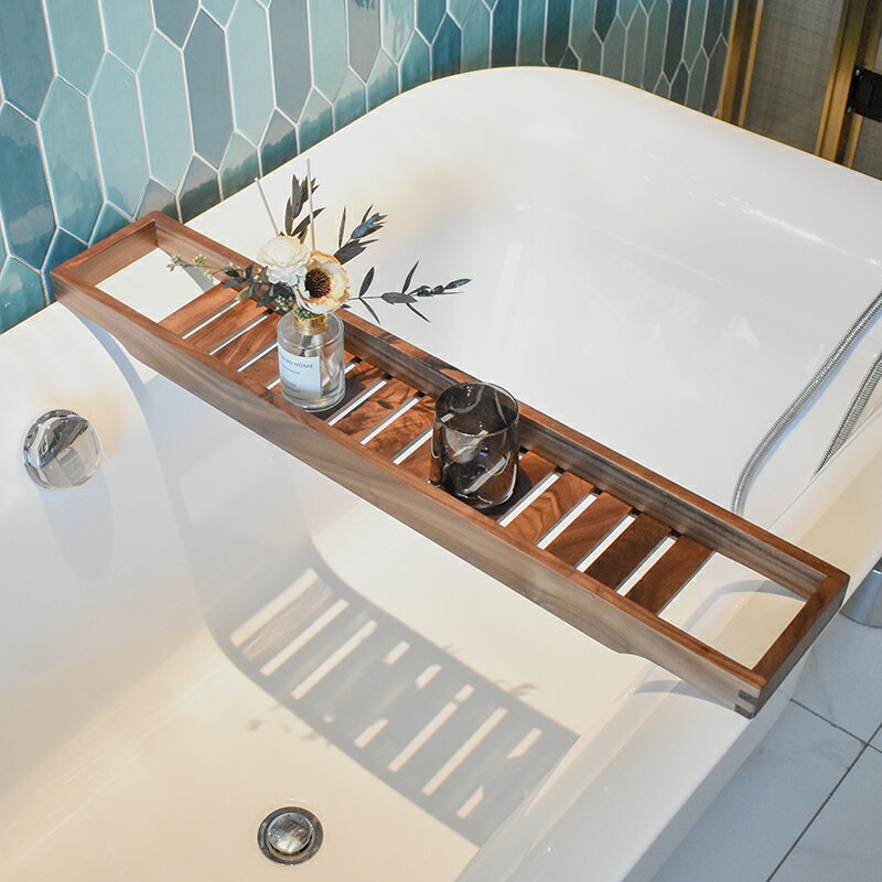 實木浴缸置物架日式簡易浴室架子酒店泡澡架衛生間收納置物板輕奢 夢露日記
