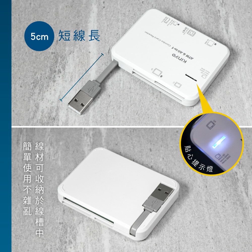 KINYO/耐嘉/多合一晶片讀卡機/KCR-6253/晶片卡/TF卡/SD卡/MS/CF/XD/報稅健保卡自然人憑證讀取 4