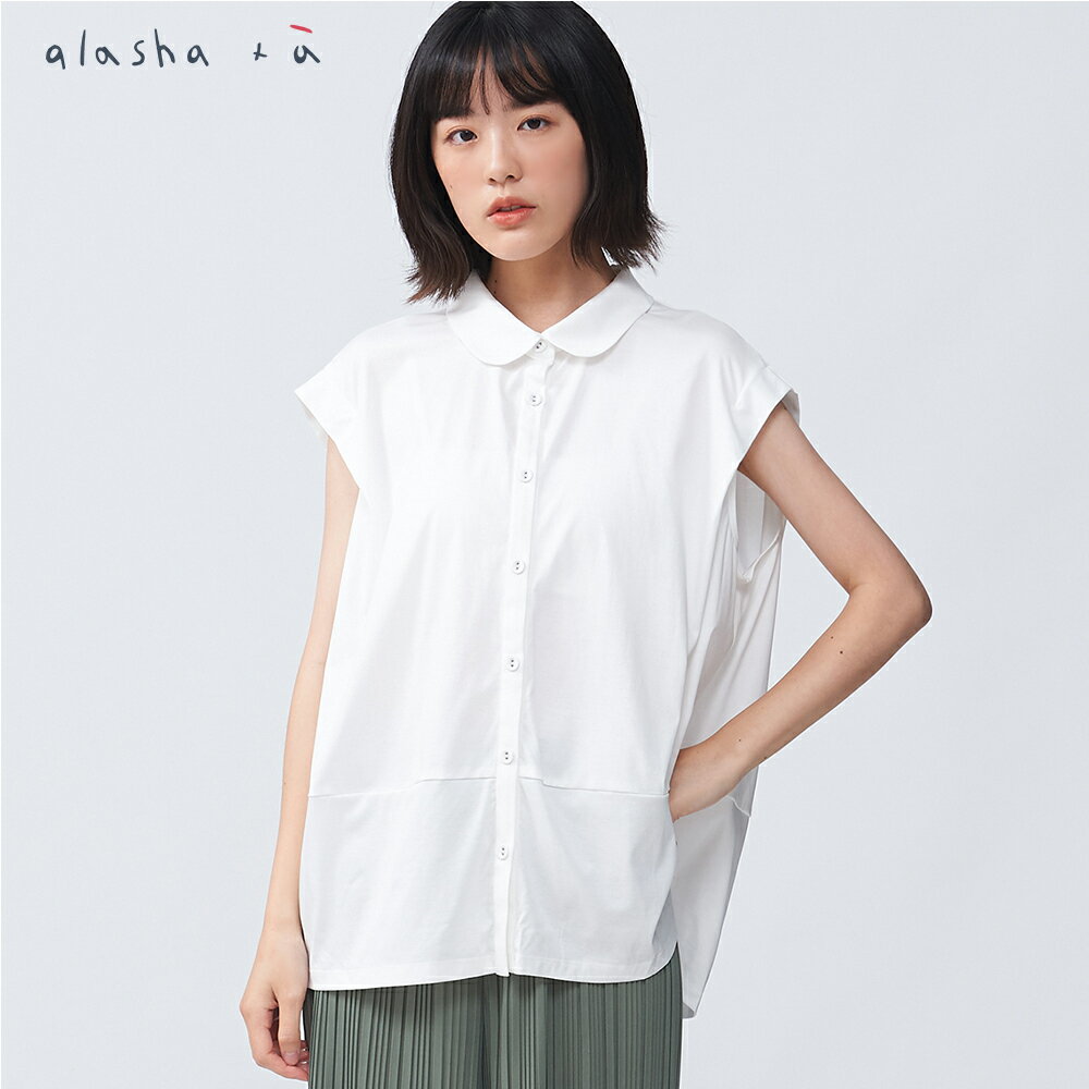 a la sha+a 弧形領箱型襯衫