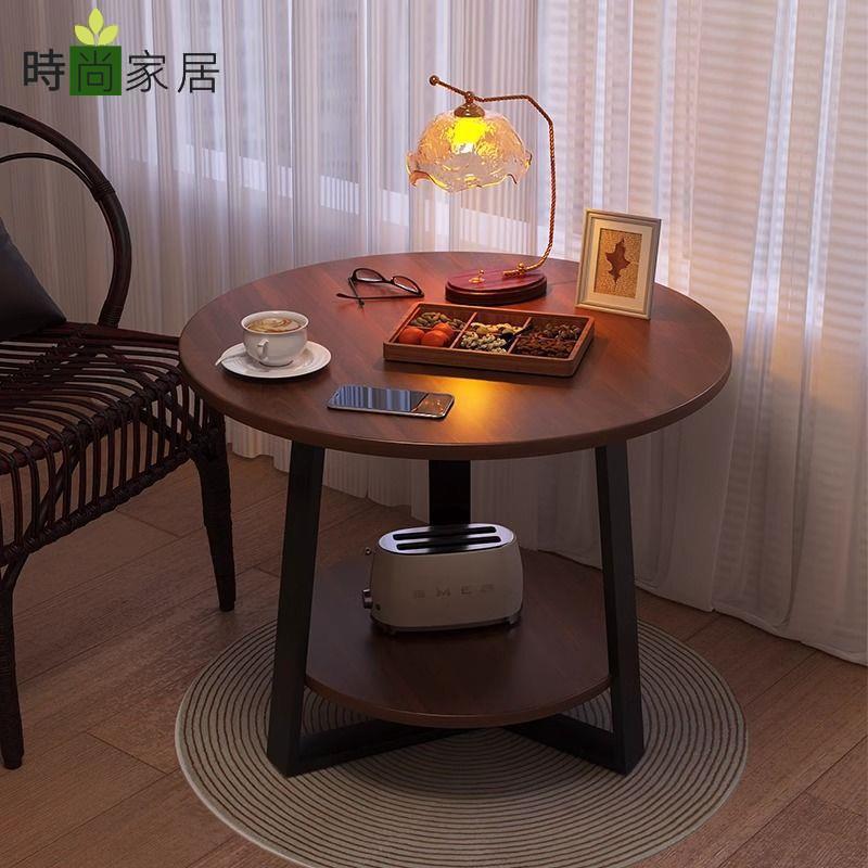 【時尚家居】輕奢茶幾 客廳家用北歐小戶型極簡圓形邊幾 簡約現代簡易陽臺矮桌子 免運 開立發票 工廠現貨