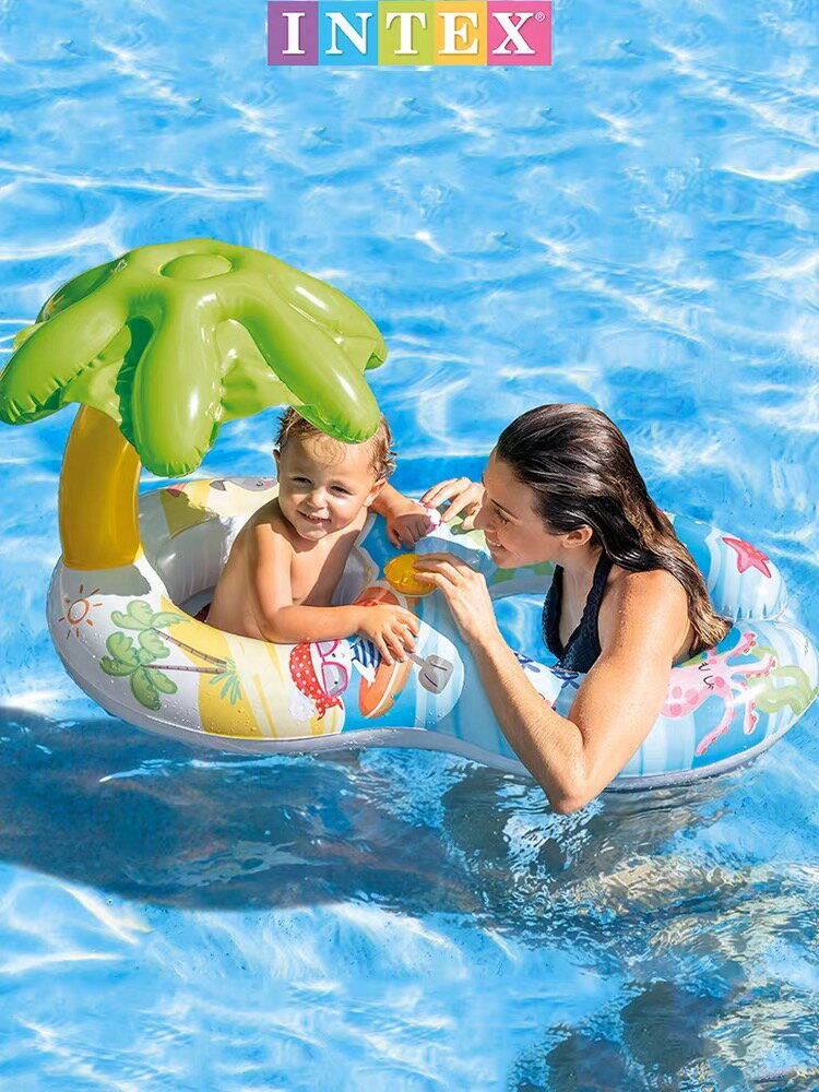 INDEX 親子泳圈 遮陽 雙人親子坐圈  造型戲水游泳圈#01-899 胖寶貝