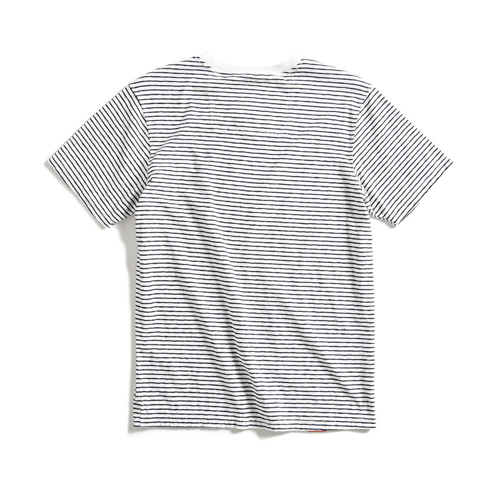 EDOKATSU江戶勝 LOGO字體刺繡條紋短袖T恤-男款 米白色 | EDWIN官方旗艦店直營店 | 樂天市場Rakuten