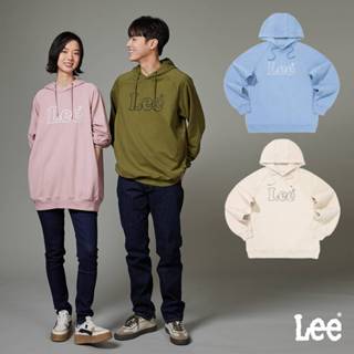 Lee 男女同款 寬鬆版 大LOGO帽T
