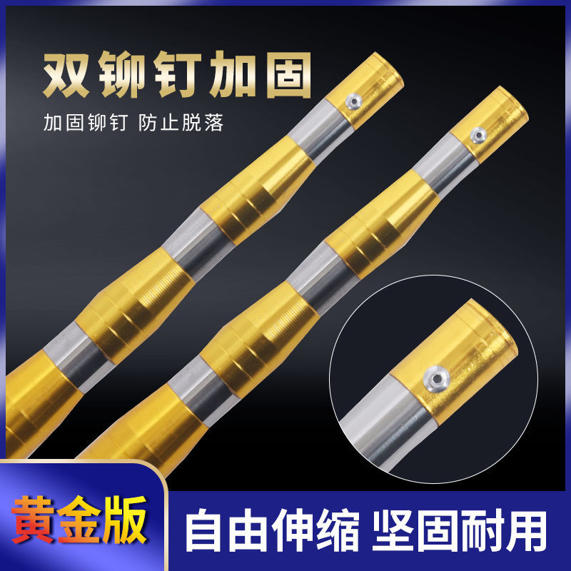 不銹鋼抄網桿加厚加固抄網桿伸縮桿定位桿摘果器桿釣魚抄網桿