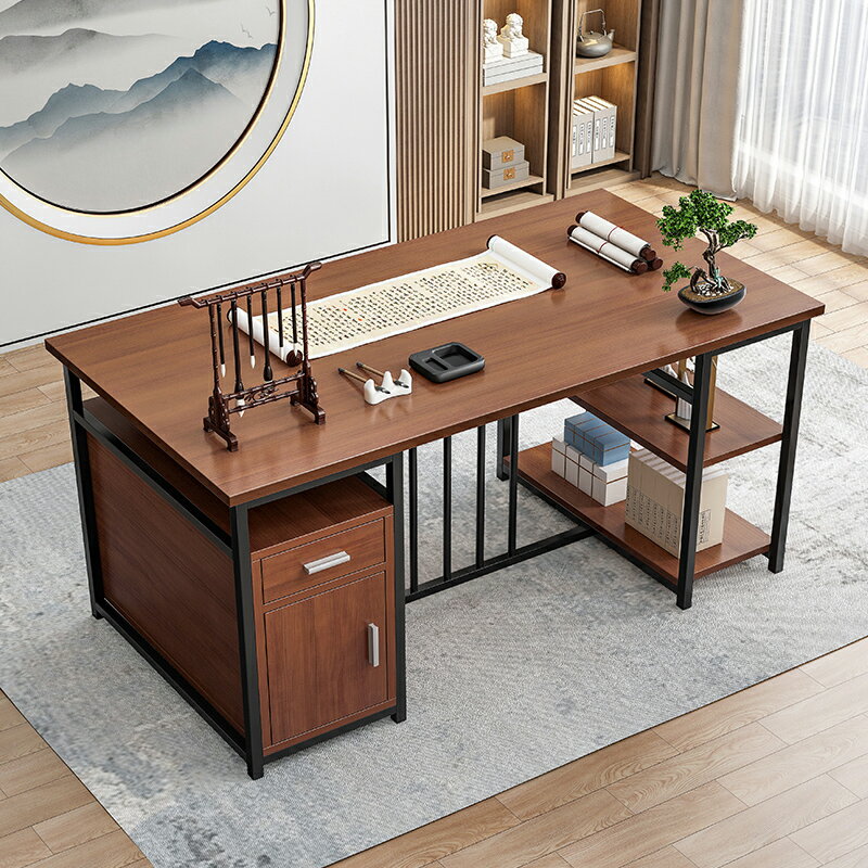 書法桌家用新中式書桌簡約現代辦公桌書房寫字桌臺式電腦桌椅組合