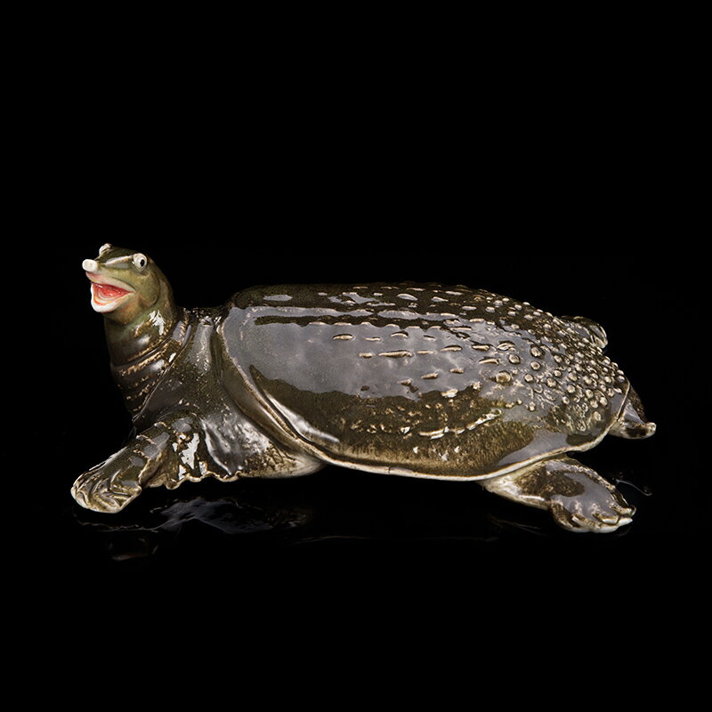 景德鎮陶瓷甲魚模擬動物擺件現代中式創意家居裝飾品節日禮物