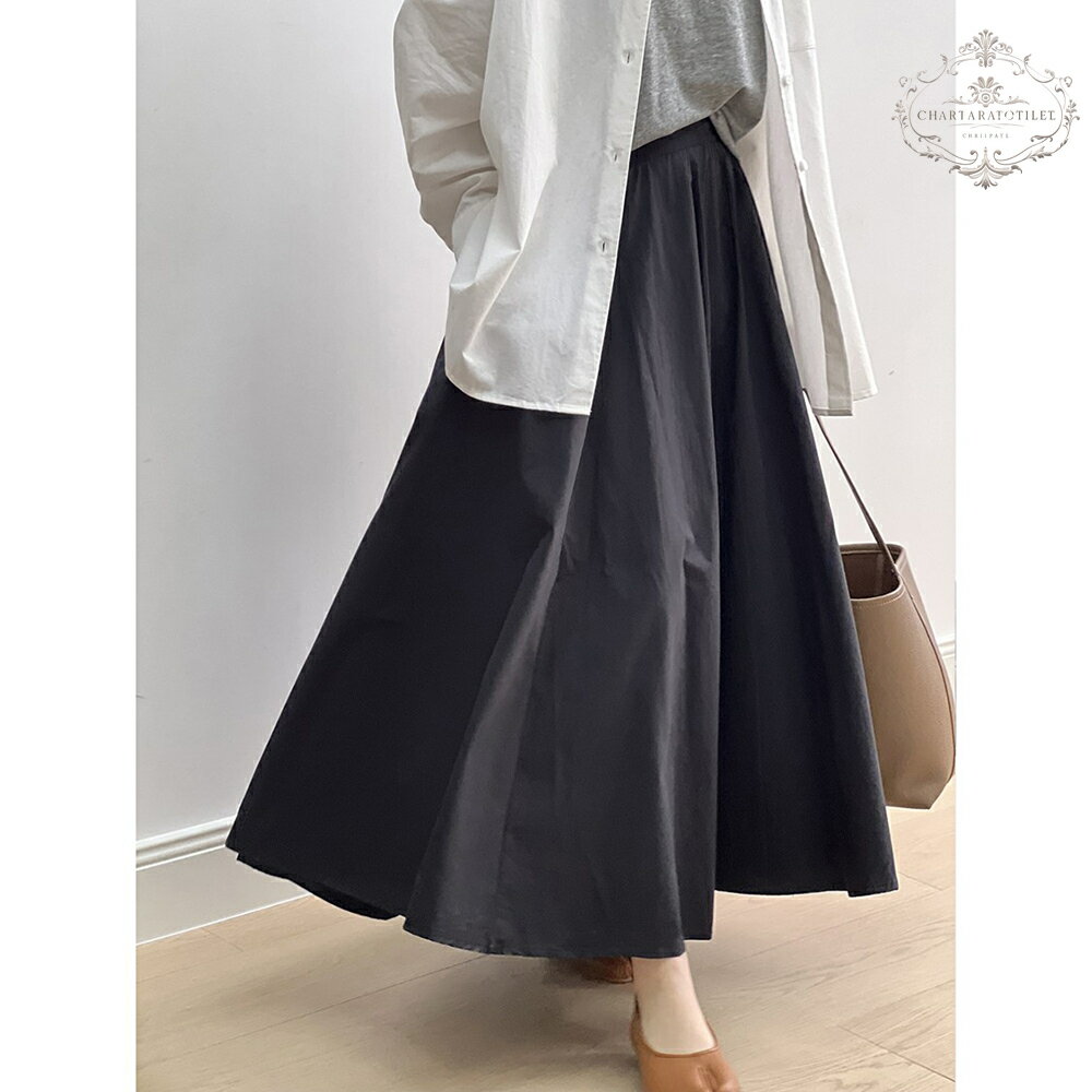 Charlotte 山本風女孩傘裙 日系黑色傘裙 A字半身裙 復古寬鬆大擺裙 百褶裙 半身裙【CHSK134】