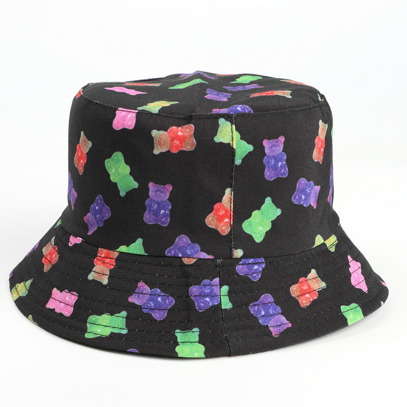 現貨+預購 防曬帽漁夫帽遮陽帽大帽簷戶外登山帽透氣-小熊軟糖雙面男女帽子74cq74【獨家進口】【米蘭精品】 1