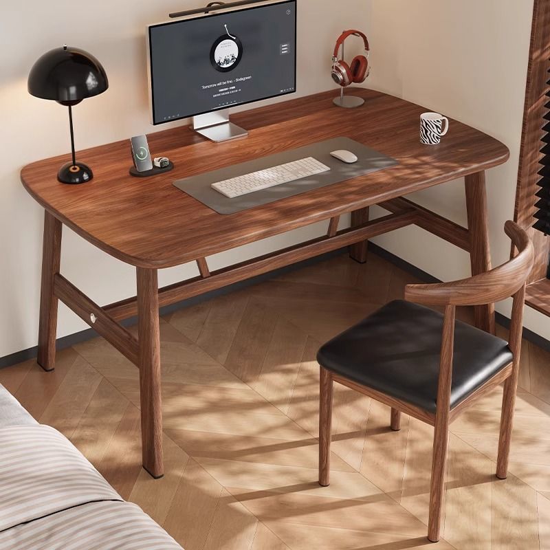 【限時優惠】胡桃木電腦桌家用小戶型臺式電競辦公桌臥室簡約現代學習寫字書桌