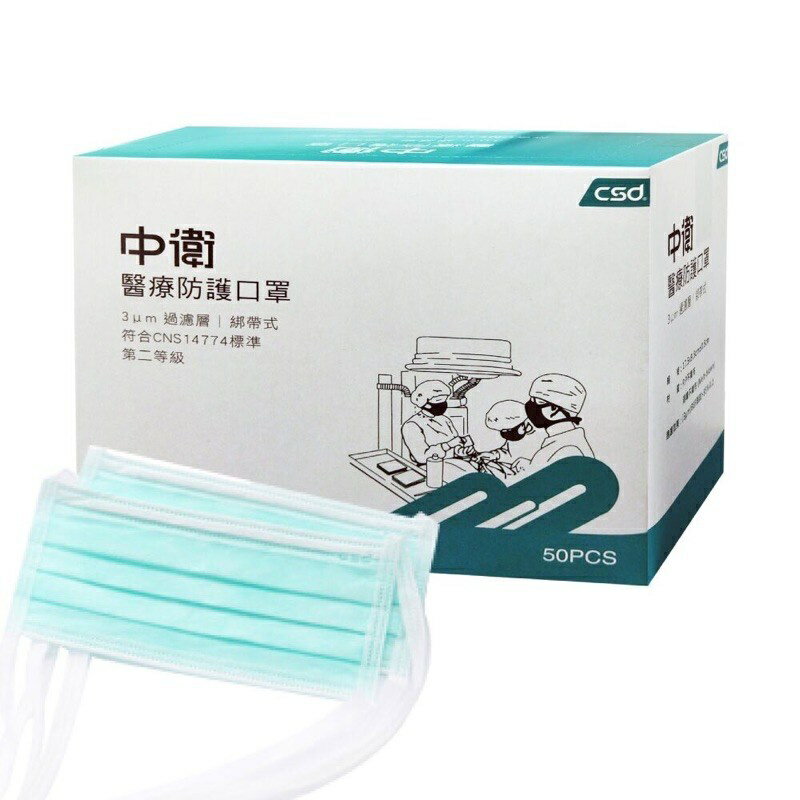 【怡家藥局】中衛醫療口罩鬆緊帶二級_藍色 50/盒 2