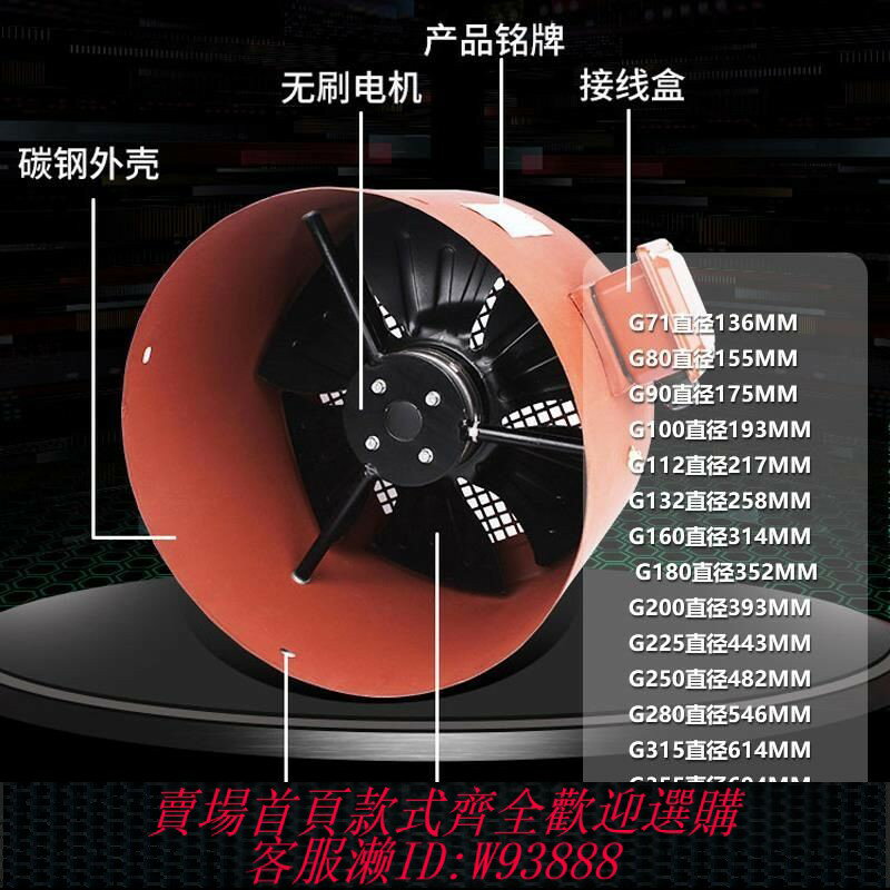 {臺灣公司貨 可打統編}G系列A變頻電機散熱風扇G/100/112/130/160/180變頻電機散熱風機